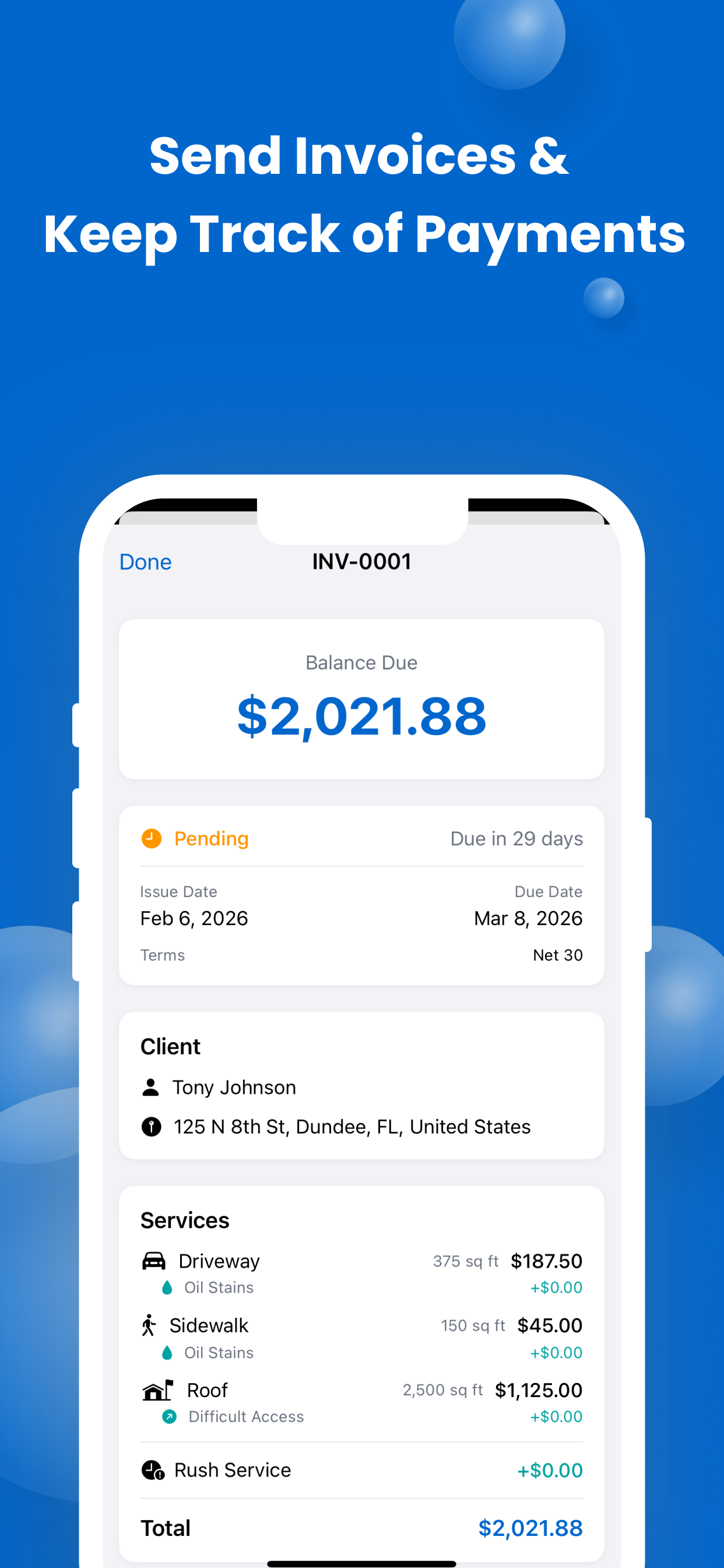 Estimate detail screenshot placeholder